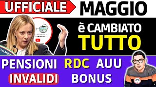 🔴 UFFICIALE MAGGIO 16 CAMBI SUBITO➡ ASSEGNO INCLUSIONE STIPENDI AUMENTO INVALIDI RDC PENSIONI [upl. by Derfnam191]