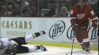 Niklas Kronwall cranks Teemu Selanne [upl. by Leanor995]