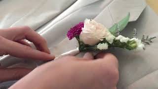 How to Pin on a Boutonniere [upl. by Nedyrb]