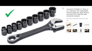 Crescent 3 in 1 Adjustable Spanner Set with PassThru Ratchet [upl. by Gesner333]