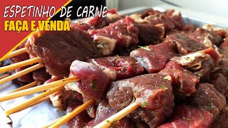 COMO FAZER ESPETINHOS DE CARNE  RECEITAS DA ROSA [upl. by Yelhs]