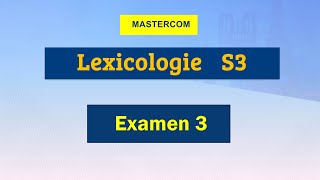 Lexicologie s3 examen corrigé [upl. by Dominic]