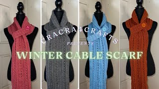 Winter Cable Scarf Crochet Pattern [upl. by Nilyac]