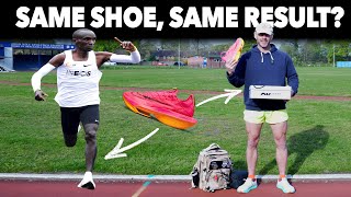 I tried running in Kipchoges shoe Did I go FASTER [upl. by Ellon478]