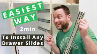 The Easiest Fastest and Most Accurate Way To Install Any Drawer Slides In 2min or Less  Woodworking [upl. by Aneehta]