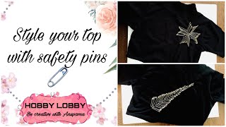 Revamping old Top with safety pins DIY Fashion Safety Pin Craft [upl. by Eudocia]