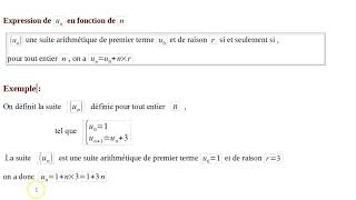 Suites Terminale rappels suites arithmétiques [upl. by Nicholson152]