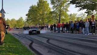 Nissan Skyline R32 GTR Burnout at Heureka cruising night [upl. by Ahsaret]