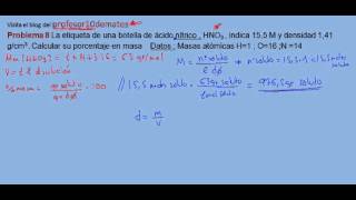 Ejercicios y problemas resueltos de disoluciones 8 [upl. by Kciremed976]