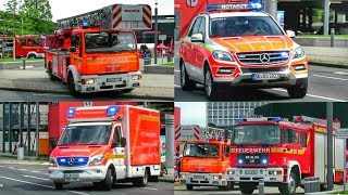 Realeinsätze während Stadtfeuerwehrtag Einsatzfahrten Feuerwehr amp Rettungsdienst Troisdorf [upl. by Ylrbmik371]