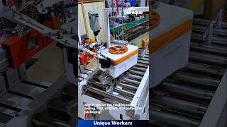 Semiautomatic carton edge sealing machine  The workers do their job perfectly  machine shorts [upl. by Ardisi]