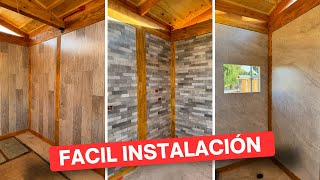 Instalación REVESTIMIENTO interior en CASA de MADERA [upl. by Incrocci875]