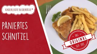 Schnitzel selbst gemacht  Paniertes Schnitzel aus dem Ofen mit der Kinderleichten Becherküche [upl. by Eiramait]