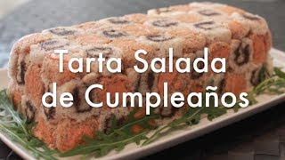 Tarta salada de cumpleaños con pan de molde  Recetas de Cocina ✅ [upl. by Kathryn]