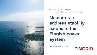 Webinar Measures to Address Stability Issues in Fingrid [upl. by Ajet]