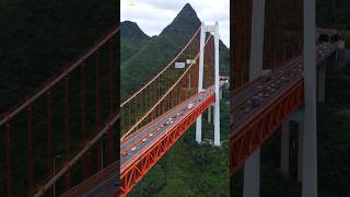 HIGHSPEED ACCESS BRIDGE Traffic Jam  BALING RIVER SUSPENSION BRIDGE bridge highway engineering [upl. by Ingamar]