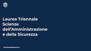 Corso di Laurea Triennale in Scienze dellAmministrazione e della Sicurezza [upl. by Anippesuig]