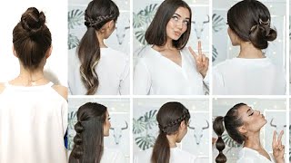 MAKTAB UCHUN OSON SOCH TURMAKLARI BIR DAQIQALIK TURMAK10 EASY HEATLESS BACK TO SCHOOL HAIRSTYLES [upl. by Tynan571]