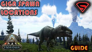 ARK FJORDUR GIGA SPAWN LOCATIONS ALL GIGA SPAWN LOCATIONS [upl. by Fausta]