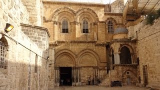 Church of the Holy Sepulchre Jerusalem site of Jesus crucifixion burial and resurrection [upl. by Edahs]