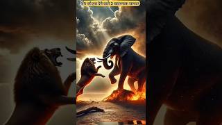 शेर को हरा देने वाले 3 खतरनाक जानवर 😱 facts shorts lion elephant giraffe ytshorts [upl. by Kenzie]