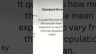 Standard Deviation Vs Standard Error statistics standarddeviation biostatistics standarderror [upl. by Akerdnahs414]