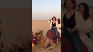 CAMEL RIDING FUNNY REACTIONFIRST TIME DUBAI VACAYSAFARI ESCAPADEANAK amp PAMANGKIN [upl. by Cami]