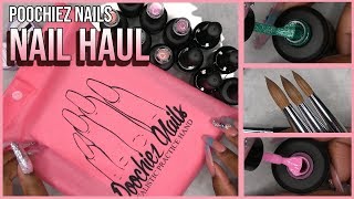 Acrylic Nails Tutorial  Nail Haul  Poochiez Nails Haul  Gel Polish  Nail Brushes  Practice Hand [upl. by Unam]