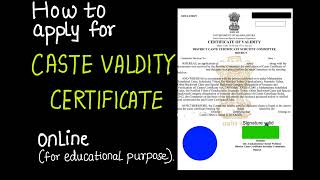 Caste Validity Certificate Online form CVC Maharashtrareservation category documents [upl. by Mannie873]