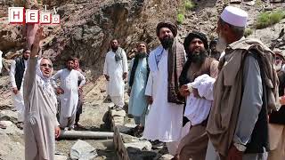 The work of a check dam worth 2 million afghanis has started in Alingar district of Laghman province [upl. by Merill233]