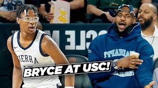 LeBron James Shows Up To Watch Bryce James at USC Sierra Canyon DOMINATES [upl. by Kandace]