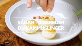 Sådan tilbereder du kammuslinger  nemligcom [upl. by Eerahs]