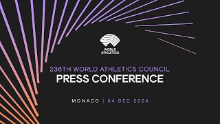 236th World Athletics Council press conference Wednesday 4th December 2024 [upl. by Pearse]