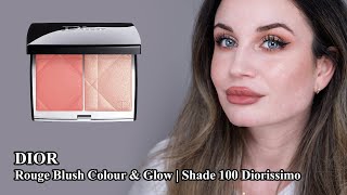 DIOR  Rouge Blush Colour amp Glow  Shade 100 Diorissimo  Makeup Review [upl. by Ullund]