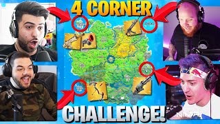 THE 4 CORNER ALL MYTHIC CHALLENGE ft Ninja Tim Courage Fortnite Battle Royale Season 2 [upl. by Yemac949]