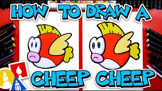 How To Draw A Cheep Cheep From Mario [upl. by Lacombe]