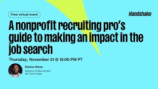 A nonprofit recruiting pro’s guide to making an impact in the job search  Campus to Career Events [upl. by Abixah]