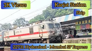 22731 Hyderabad  Mumbai SF Express Cross Karjat Station train indianrailways hyderabad mumbai [upl. by Jephthah]