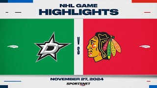 NHL Highlights  Stars vs Blackhawks  November 27 2024 [upl. by Nedra]