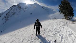 Samoens 1600 Dahu blue Grand Massif Feb2020 GoPro MAX 360 [upl. by Basilius]