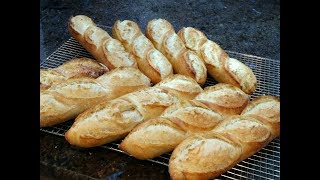 HOMEMADE NO KNEAD FRENCH BAGUETTES RECIPE 22 自己在家做免揉法國棍子麵包示範教學 [upl. by Zakaria806]