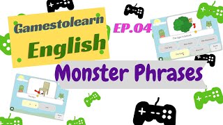 GamestolearnEnglish Ep04 ตอน เกม Monster Phrases [upl. by Dlareg]