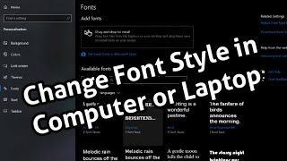 How To Change Font Style in Computer  How to change the default Windows 11 Pro system font  2024 [upl. by Suryc]