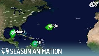 2002 Atlantic Hurricane Season Animation V2 [upl. by Nyra]