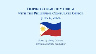 Community Forum with the Philippine Consulate [upl. by Sellma]