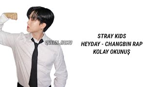 stray kids  heyday  changbin rap •kolay okunuş• [upl. by Gnouh]