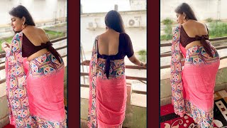 Stunning amp Beautiful Saree Back Shoot Video  Trendy Backless Blouse  Saree Fashion  Low Waist [upl. by Ddat]