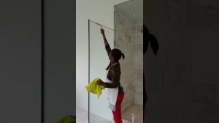 Cleaning Glass Showerdoor [upl. by Arreik255]