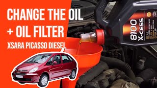 Change the oil and the oil filter XSARA PICASSO 16 HDI 🛢 [upl. by Laney]