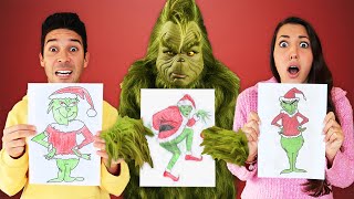 CHI DISEGNA IL GRINCH PIÙ BELLO VINCE E SCAPPA DAL GRINCH challenge contro il Grinch a Natale [upl. by Llednor381]